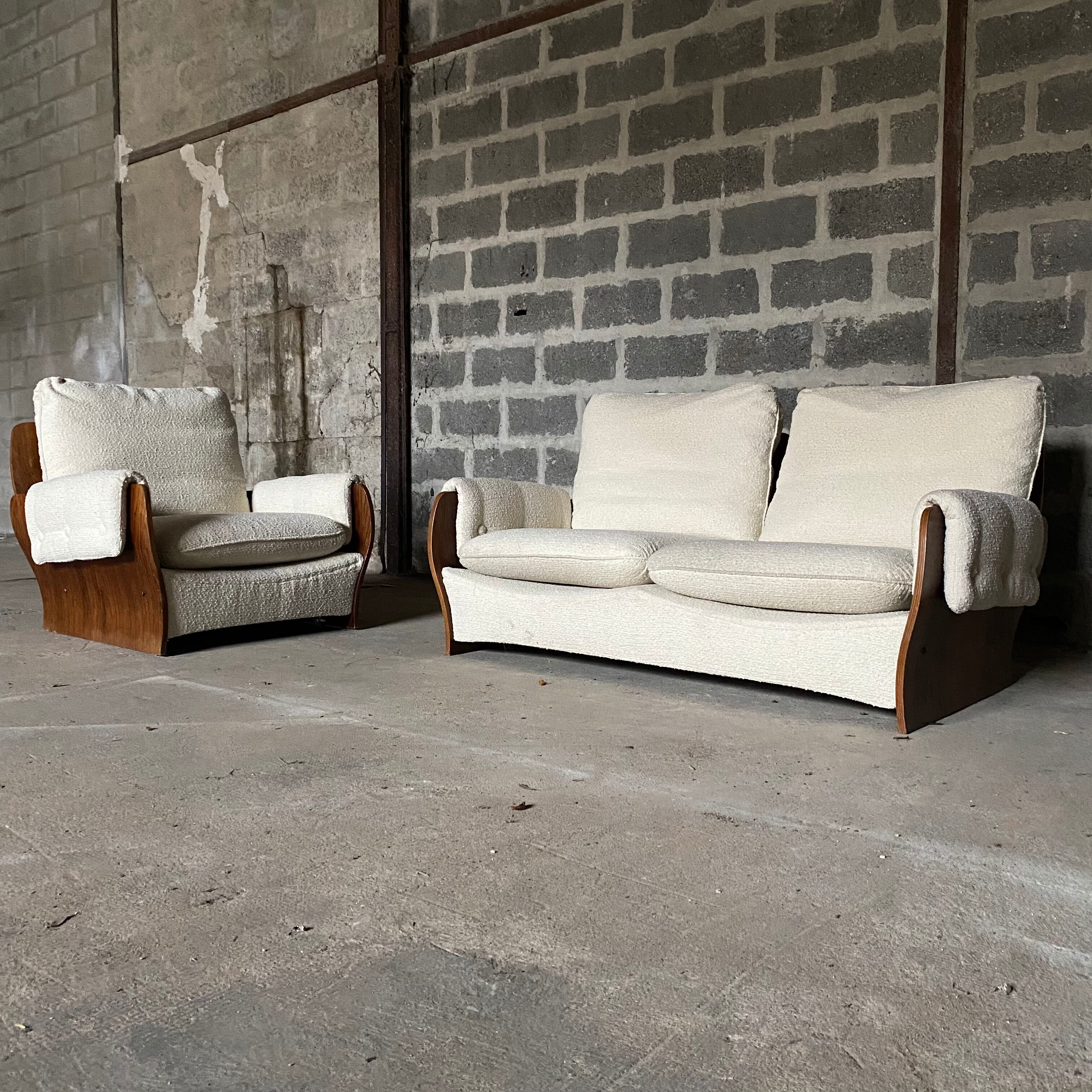 Ensemble canapé, fauteuil vintage 1970