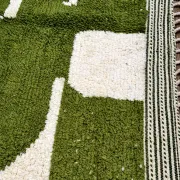 Thick wool Berber rug – abstract olive