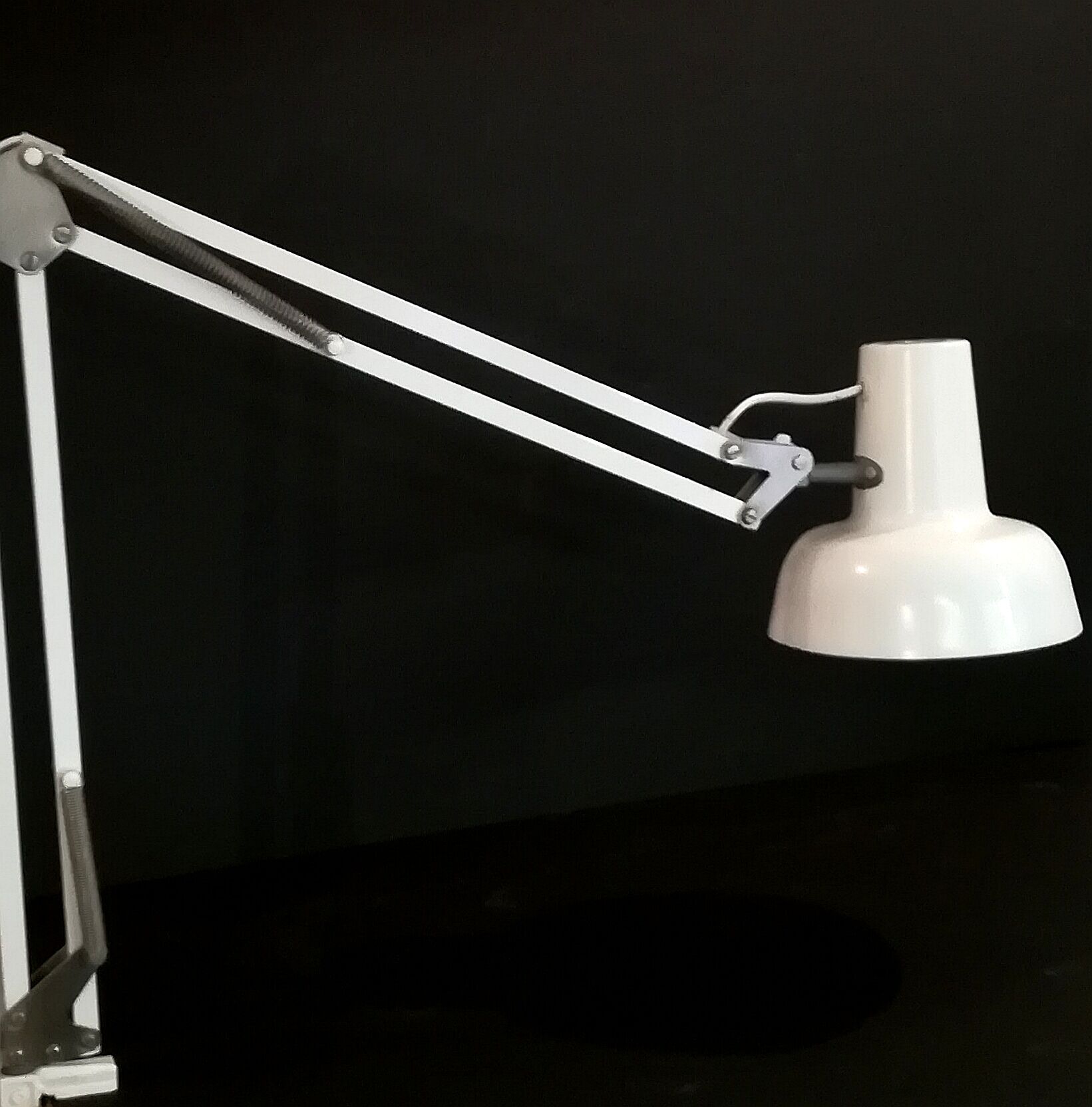 80 years white metal architect lamp