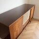 Vintage Scandinavian wooden buffet with marquetry.
