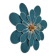 Peacock blue rattan and linen 24 petal flower wall light