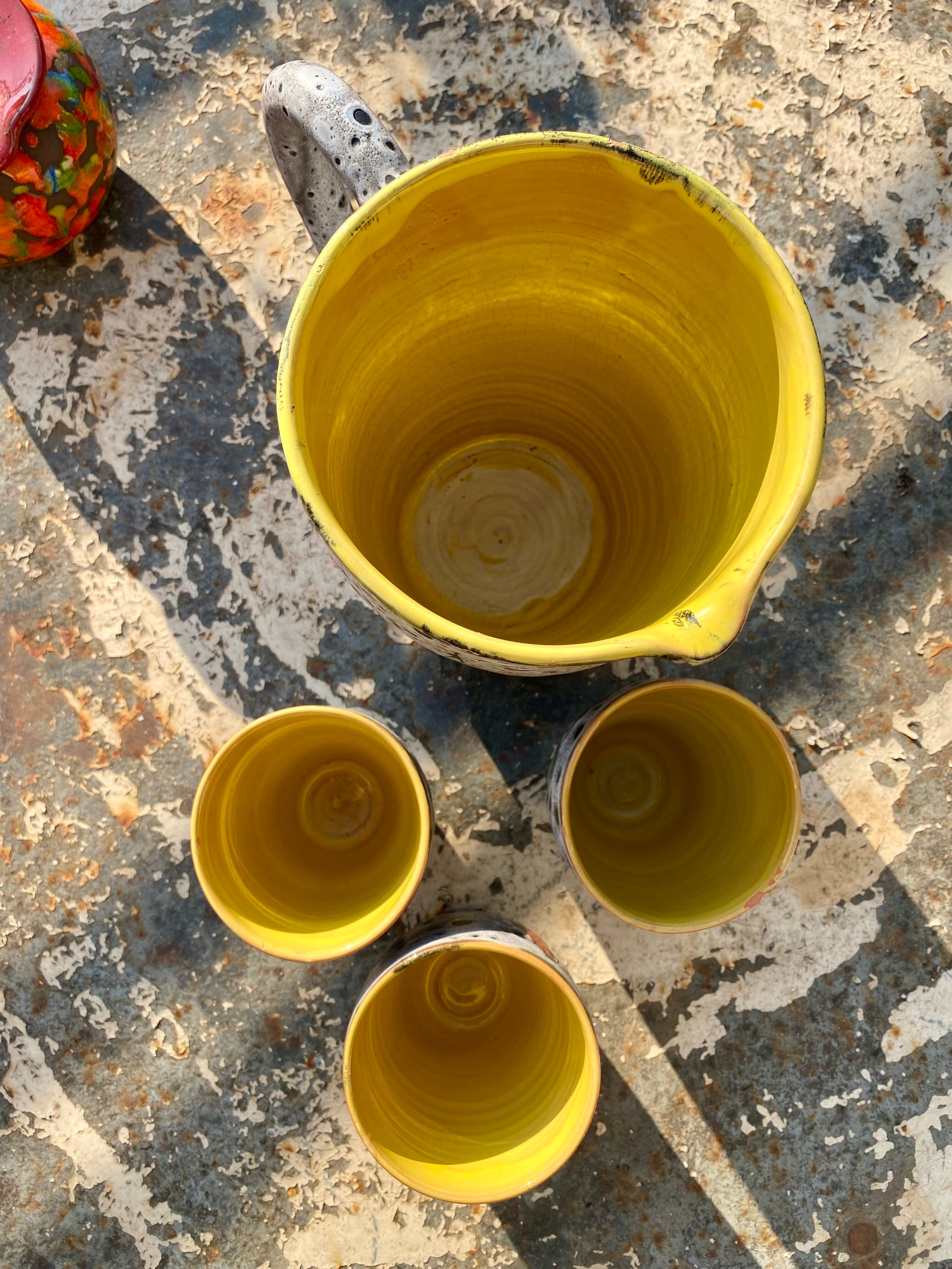 Pichet et verres Vallauris