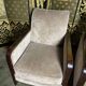 Pair of Art Deco armchairs in taupe velvet
