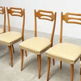 Set of six elegant Italian dining chairs