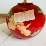 Louis Drimmer ball lamp with label 2000's poppy flowers