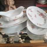 Gravy boat +2 Porcelain Raviers Limoges Lafarge / Floral Country Decor