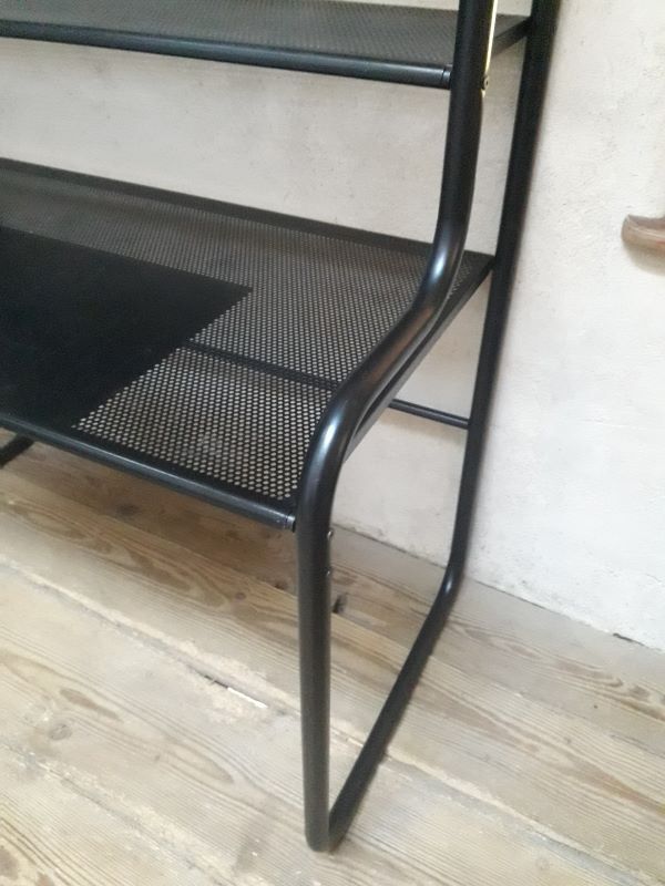 Desk shelves metal black vintage 80s