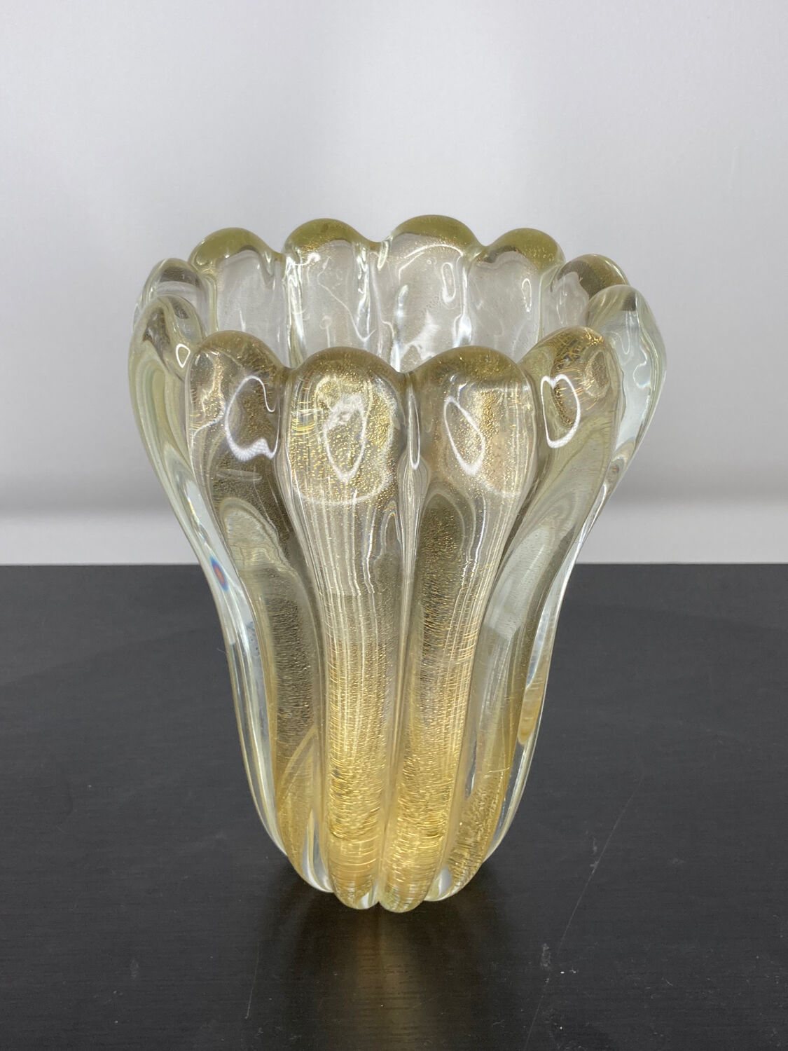 Vase Murano paillons d’or