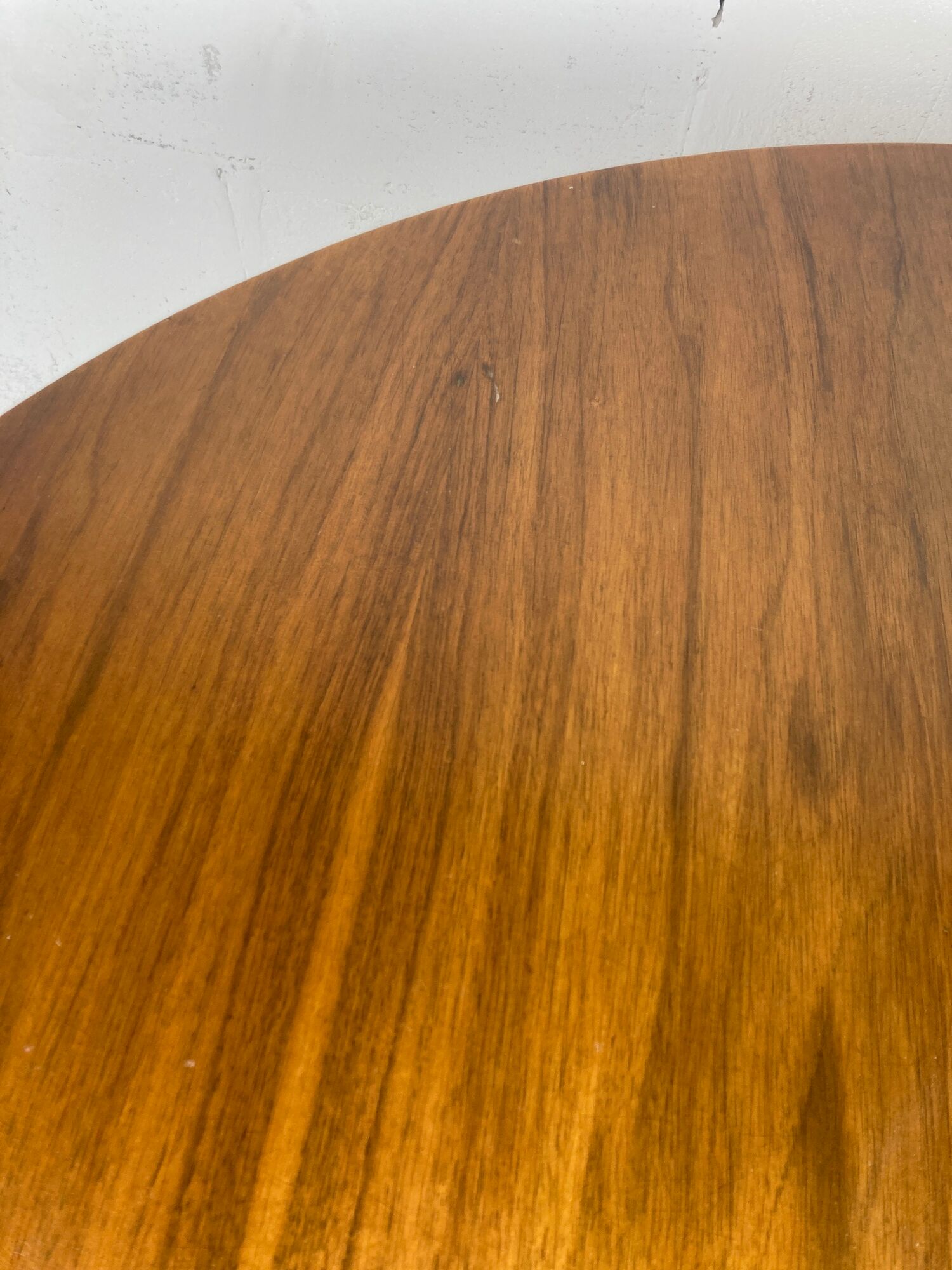 Italian round table with tapered brass leg ends, 1950s