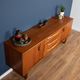 Teak 1960s sideboard with sleigh legs