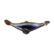 Blue glass and gold Murano canoe ashtray