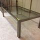 Coffee table with square tubular structure and smoked glass - 1970