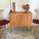 Set of two chairs stamped Hiller 1960's feet compass Scandinavian design