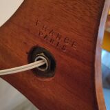 Lampe tripode art déco en bois et laiton signé France Paris