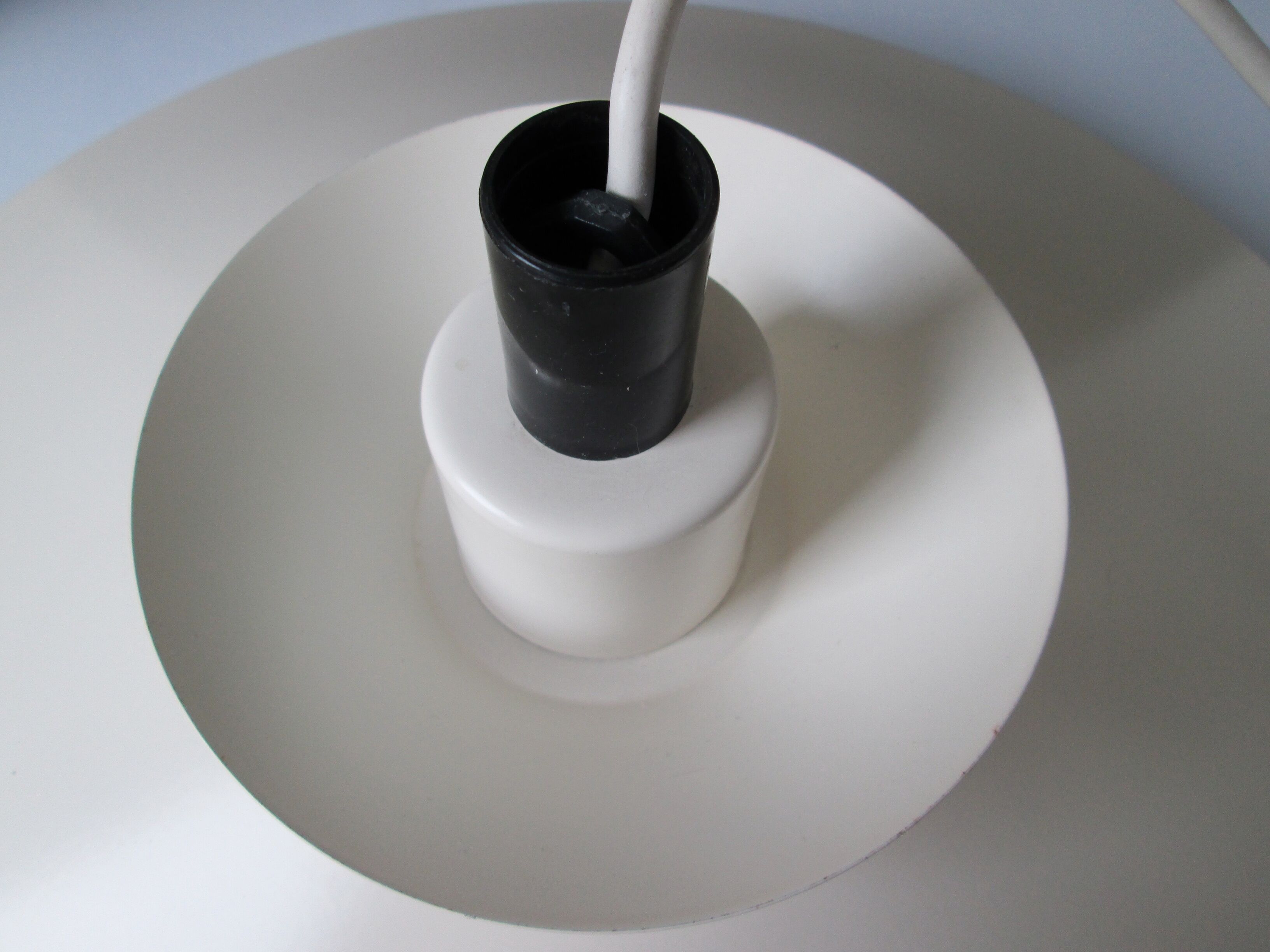 Danish Mid-century vintage pendant light, off-white, classic lines, glare free, PH-style