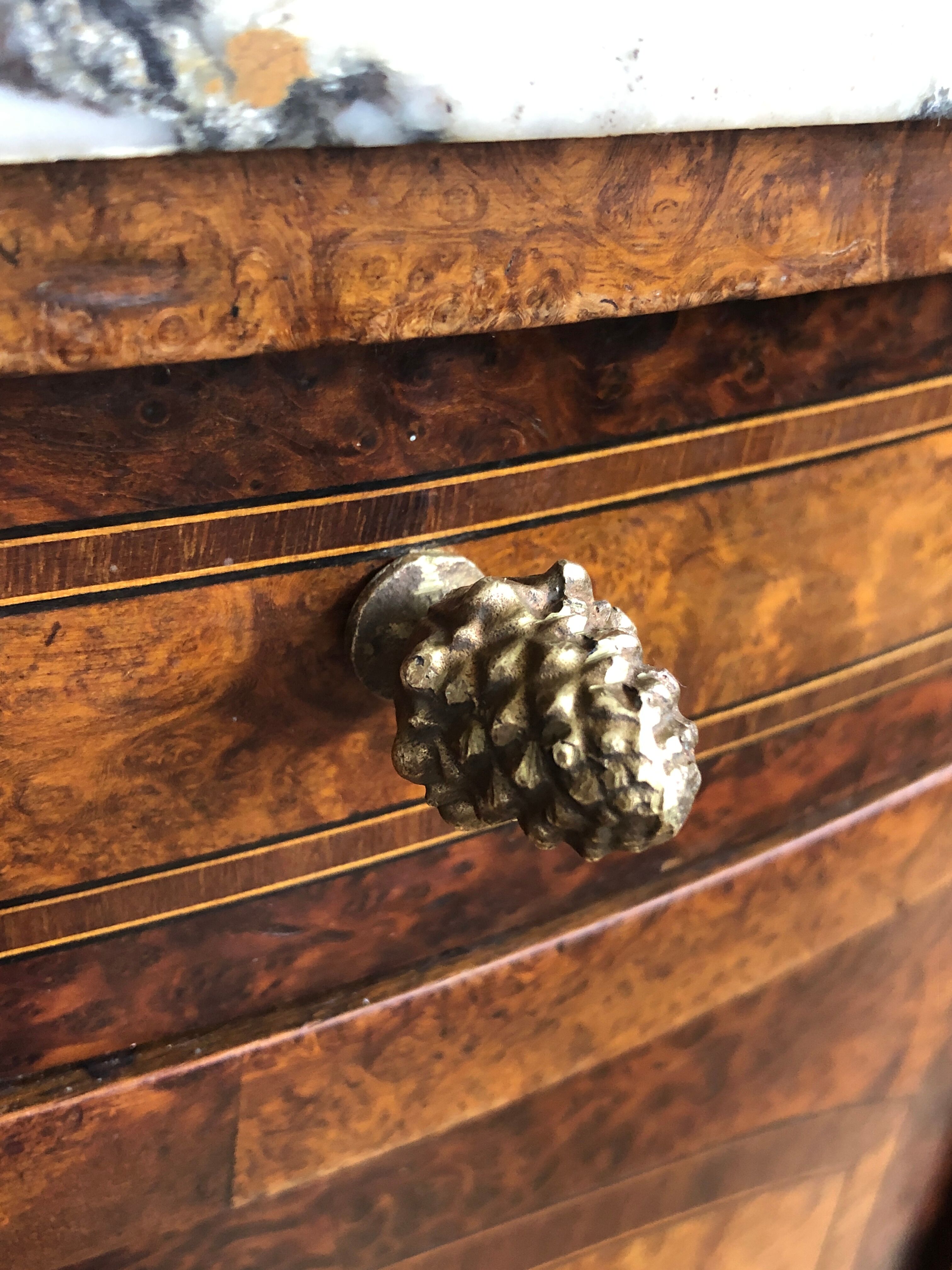 Marquetry bedside table