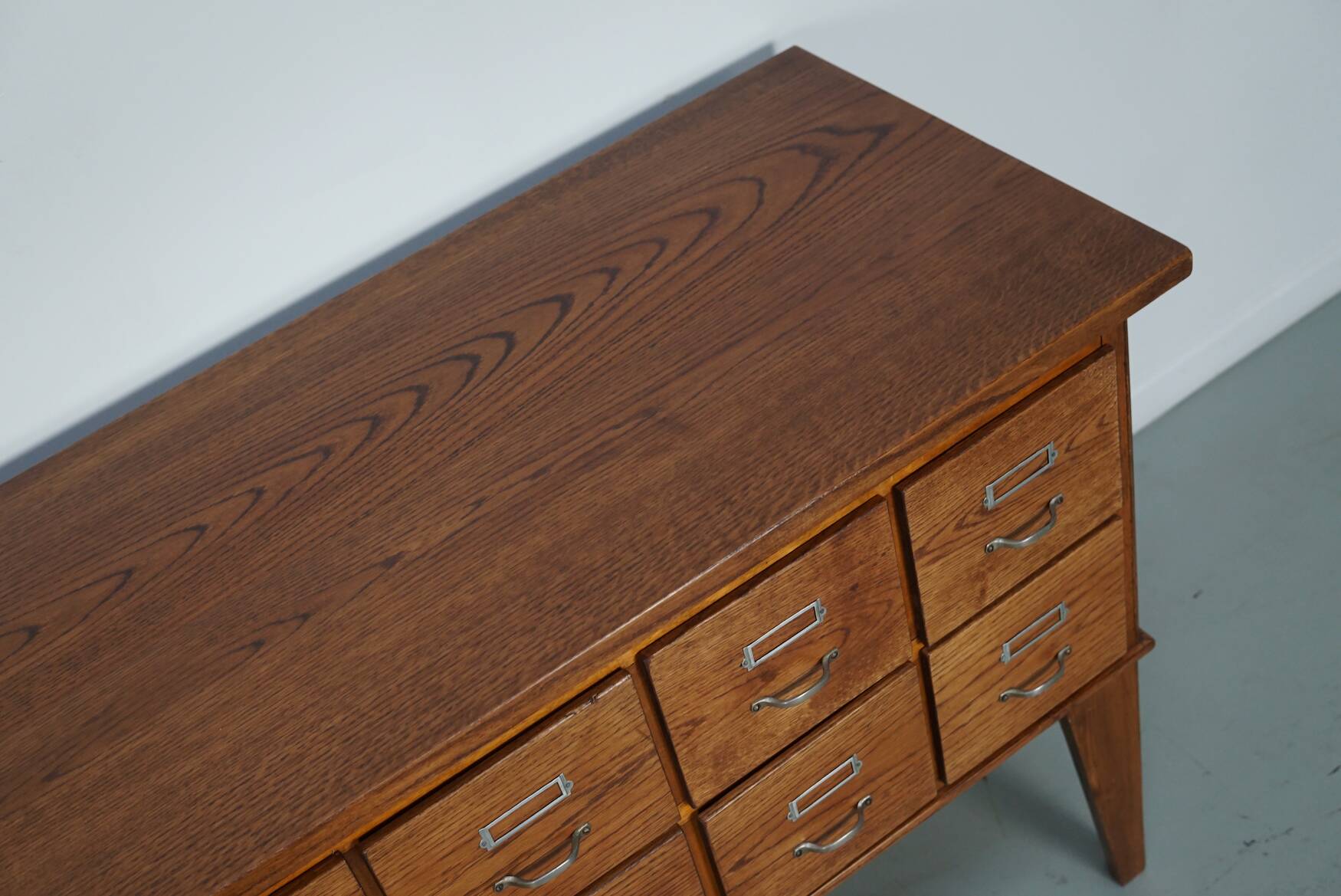 Vintage Dutch Oak Apothecary Sideboard / Filing Cabinet, 1950s