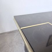 "Rizzo" lacquered and brass coffee-bar table from the 1970s.