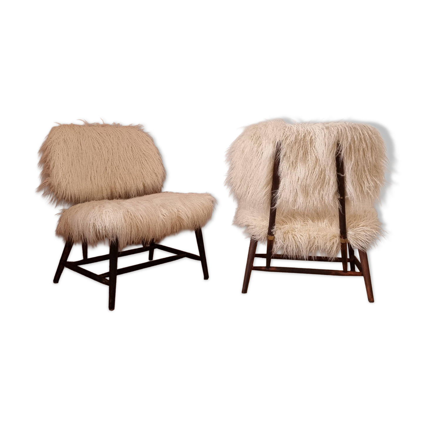 Pair of modern classic Swedish chairs "Teve", Pierre Frey fabric, Alf Svensson