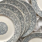 6 iron earthenware flat plates "Renaissance" Creil et Montereau