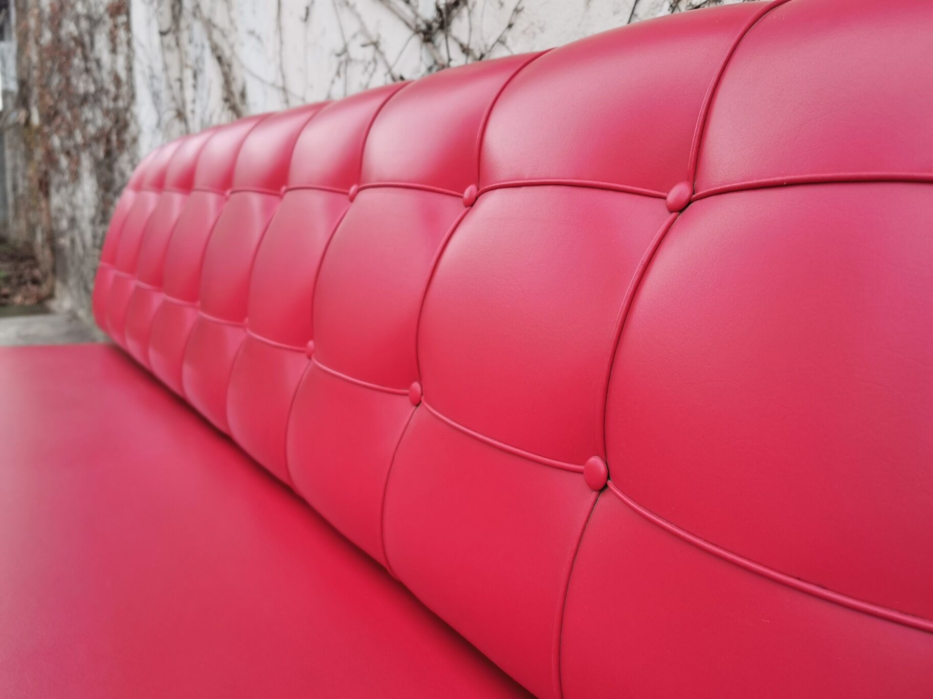 Red leatherette sofa, 1970s
