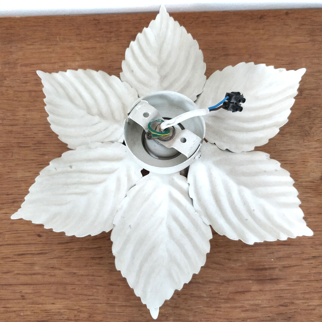 Wall light flower lamp leaves beige metal 30cm