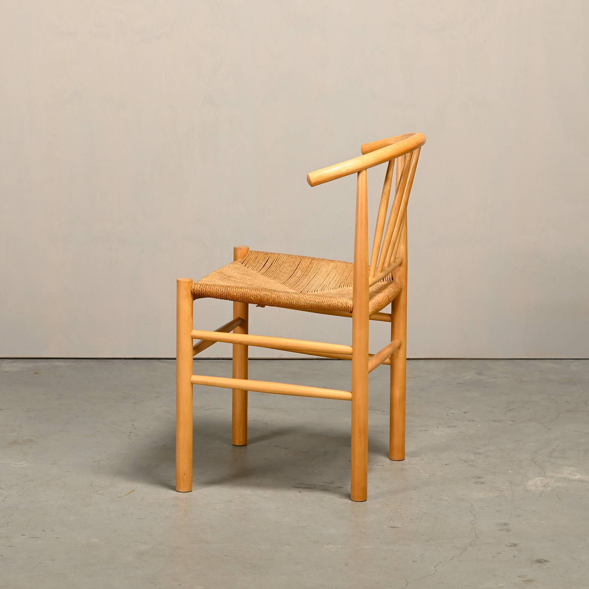 Erik Ole Jørgensen J151 Dining Chairs in beech and papercord for FDB Møbler