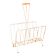 Magazine rack in gilded brass and bamboo handle, 1950