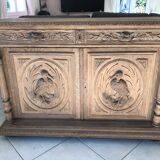 Antique carved and sandblasted sideboard