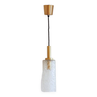 Carl fagerlund style cylindrical textured glass pendant light