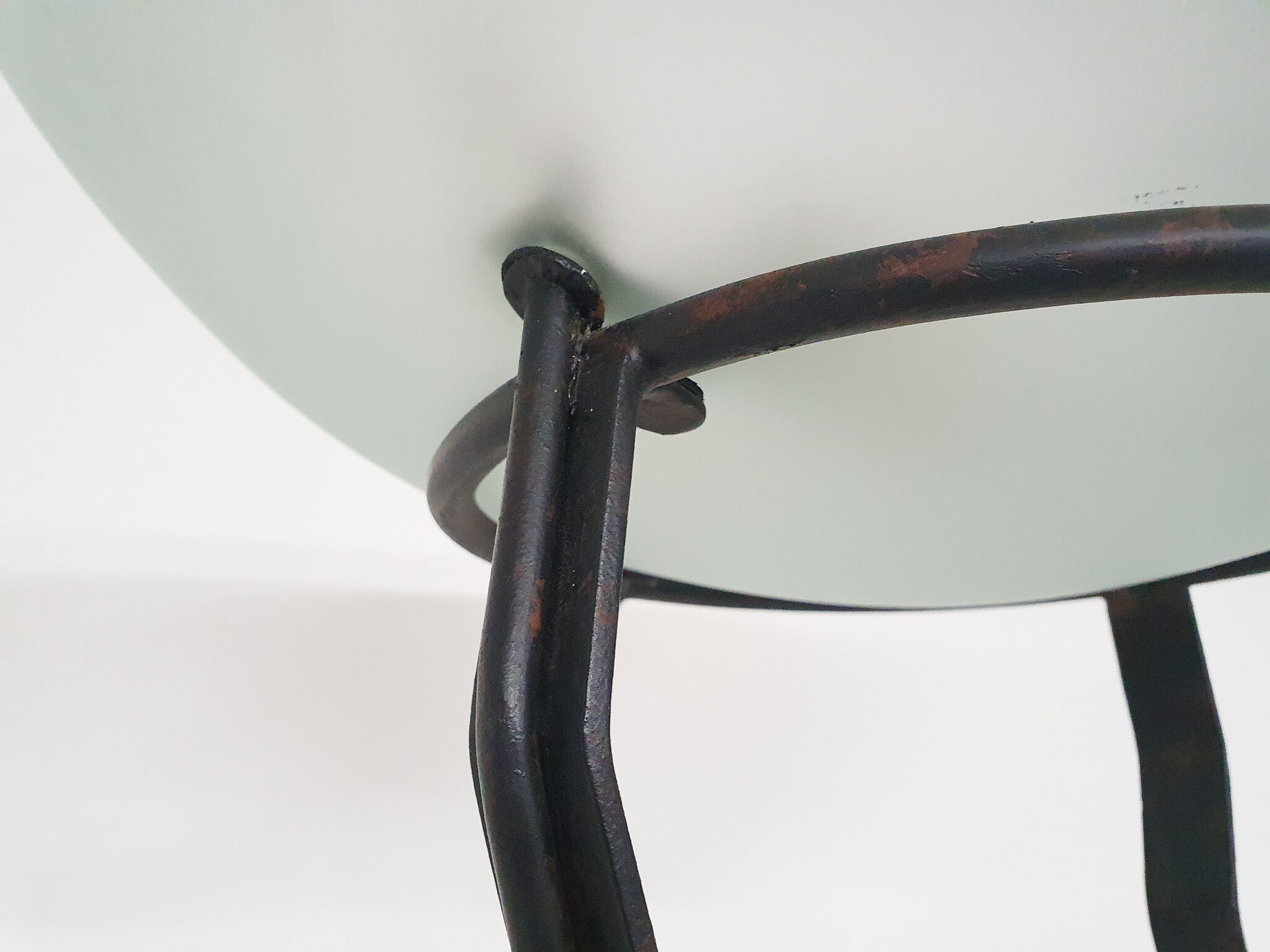 Italian floor light in iron, stone and glass