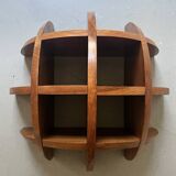 Library shelf half-sphere solid wood stained rosewood, 70s design