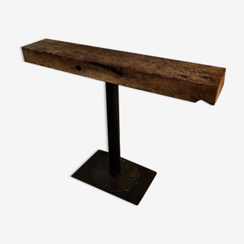 Metal console and old industrial wood