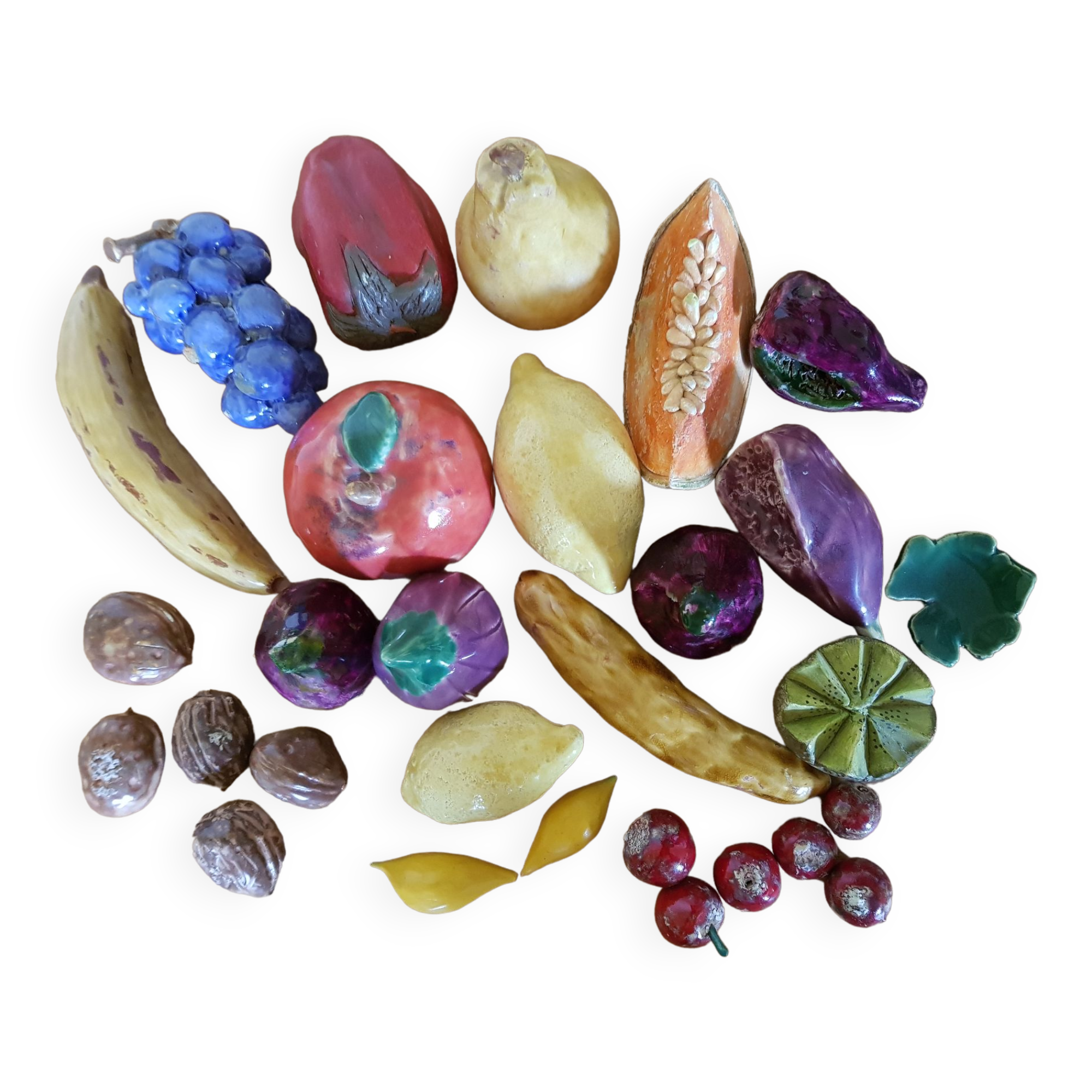 Vintage slurry ceramic fruit lot