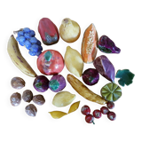 Vintage slurry ceramic fruit lot