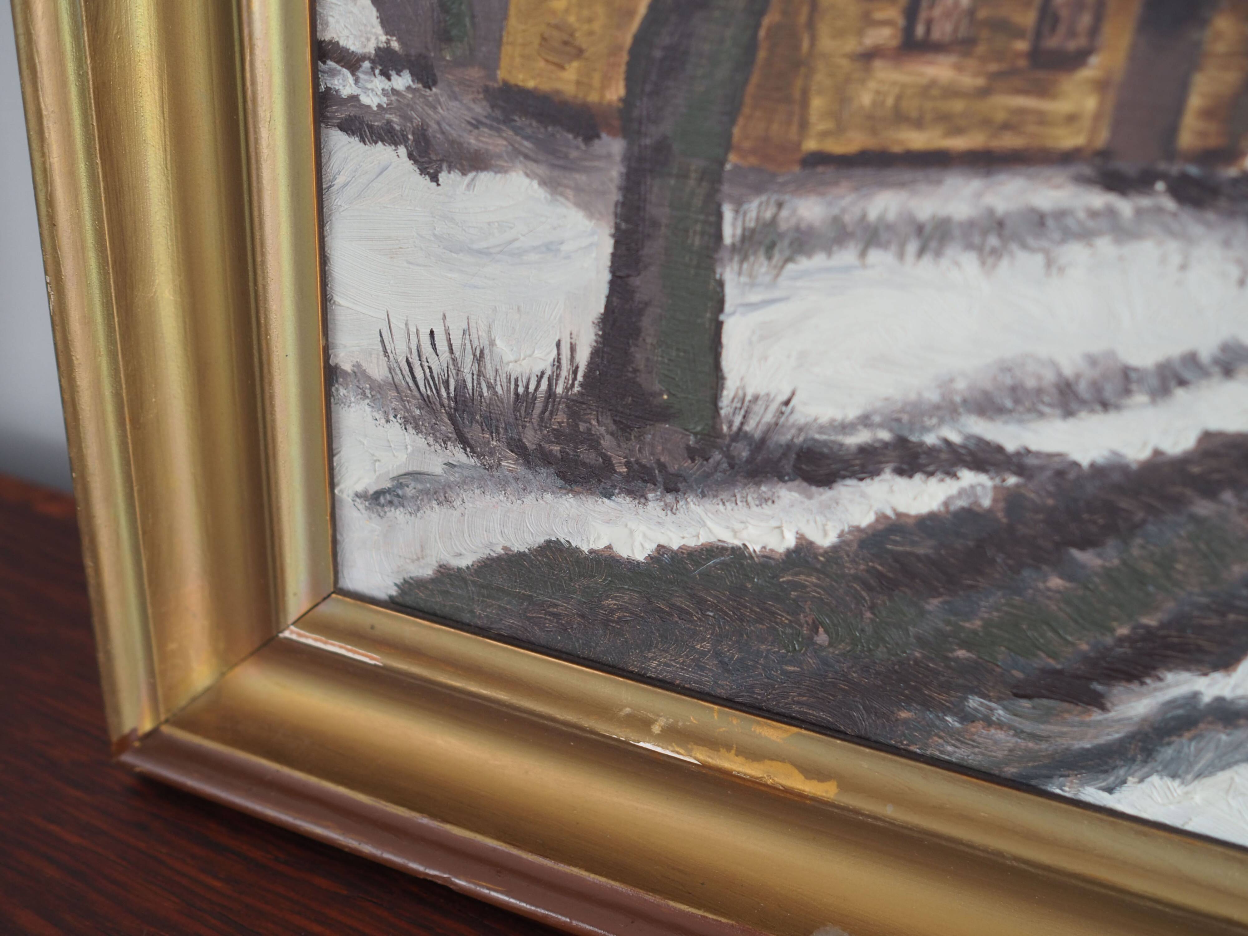 Painting „The Winterscape”, Scandinavian design, 1960s