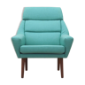 Turquoise armchair, Danish design, 1970s, made in Denmark