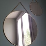 3 miroirs ronds métal doré, diametre 35, 30 et 20 cm