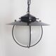 Old entrance hall suspension - opaline and black lacquered metal - 1960