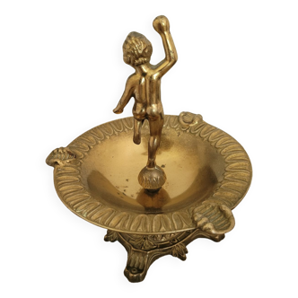 Brass cherub ashtray