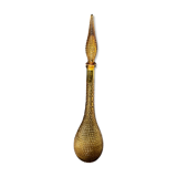 Carafe empolie en verre jaune avec bouchon