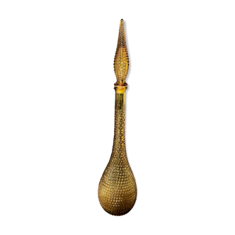 Carafe yellow glass with cap