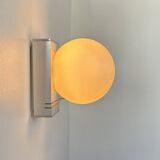 Vintage wall lamp, chrome and opaline, France 1970