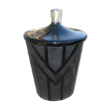 Covered cubist glass pot La Coupole Brasserie Paris 1930 signed Riecke