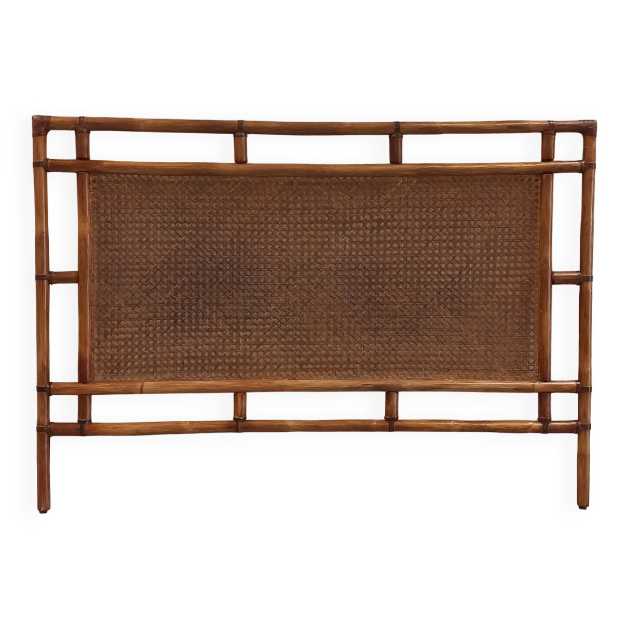 Traditional bamboo and cane headboard, 70's