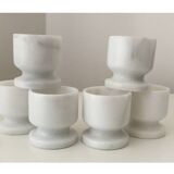 Set of 6 Vintage Marble Egg Cups