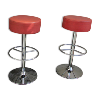 2 tabourets de bar pivotants, de style américain