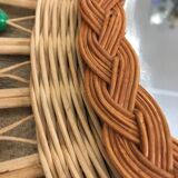 Mirror in basketry and vintage pearl