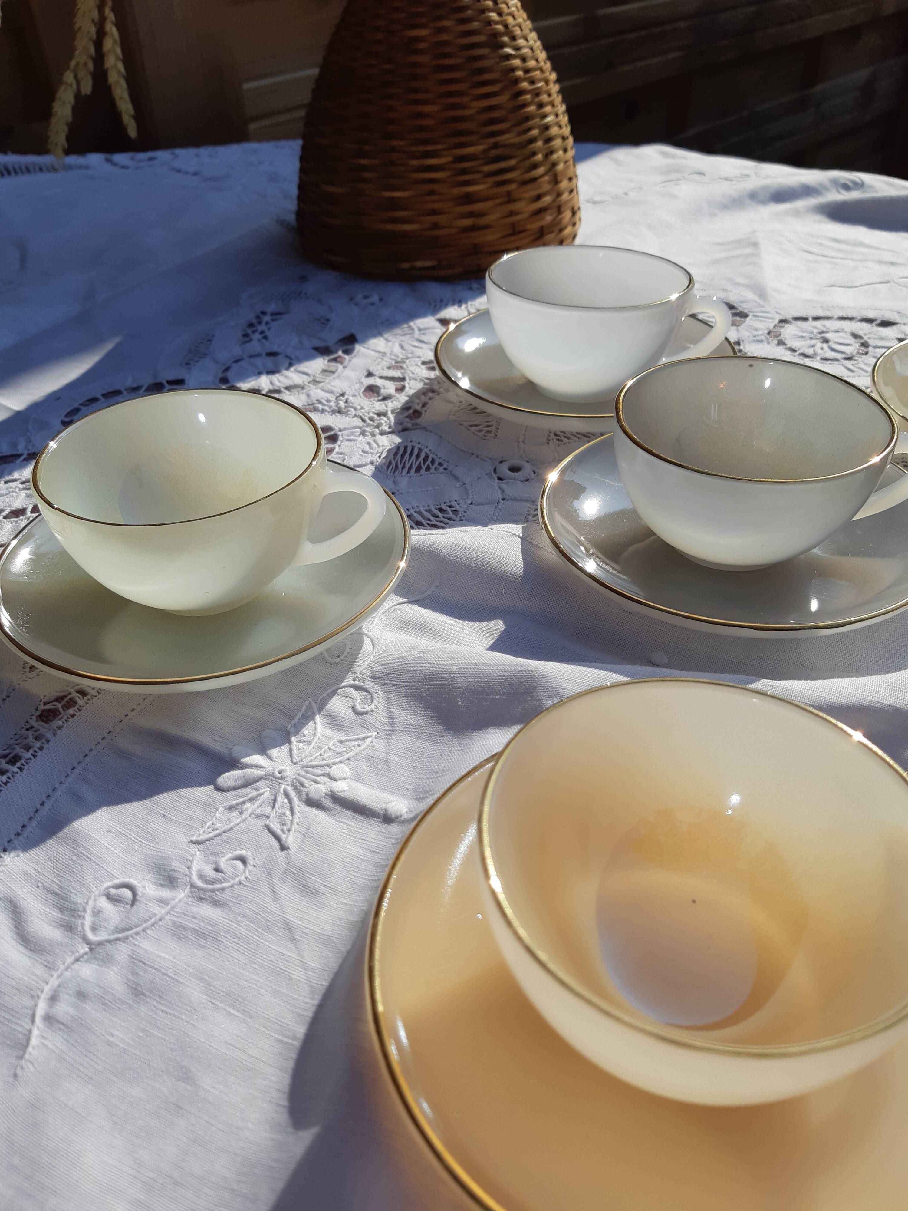 Lot De 6 Soucoupes Arcopal France - Modèle Arlequin Opale - Multicouleur - Occasion