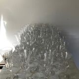 Service of 49 Val St Lambert glasses in cut crystal
